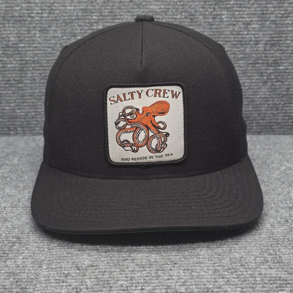 Salty Crew Hat Cap Snap Back Mens Black Coastal Marine Fishing Surf Angler OSFM